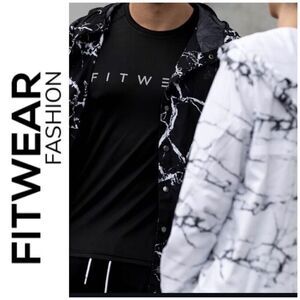 FITWEAR - 🎉HP🎉NWT -L Sz L (10) The Lush Windbreaker/Full Zip/Black/White Marbled